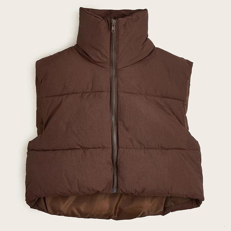 Fashion Autumn Stand Collar Elegant Down Coats Warm Outerwear Casual Belt Sleeveless Winter Women Vests Jackets 241024