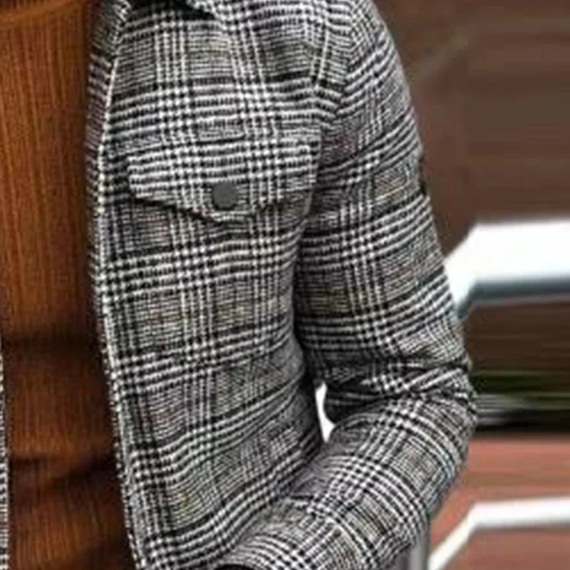 Autumn and winter mens slim fit lapel windproof casual jacket 241031