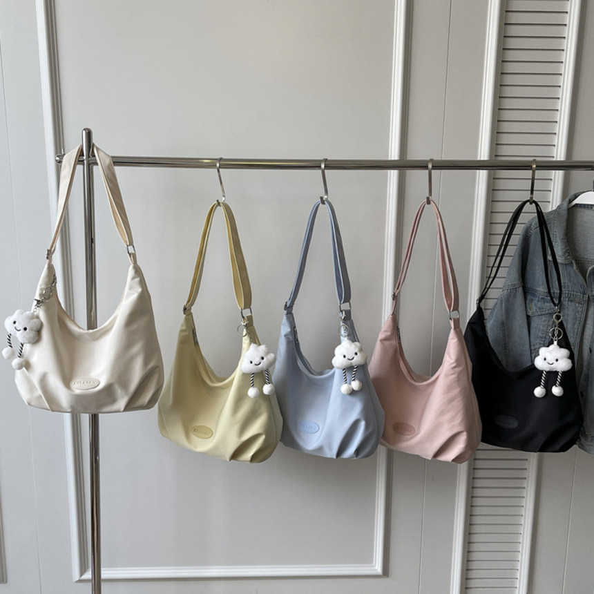Shoulder Bags Tote Bag Large Capacity Trendy Autumn Simple Solid Color Shoulder Bag Commuting Student Class Fashionable Crossbody Bag 241015