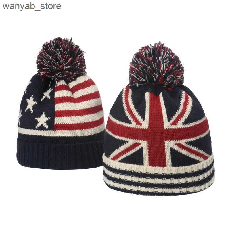 Wide Brim Hats Bucket Hats Winter Beanie Cuffed Knit Warm Hat for Men Women Youth Boys Girls American Flag Outdoor Ski Sports Hiking Caps L240910