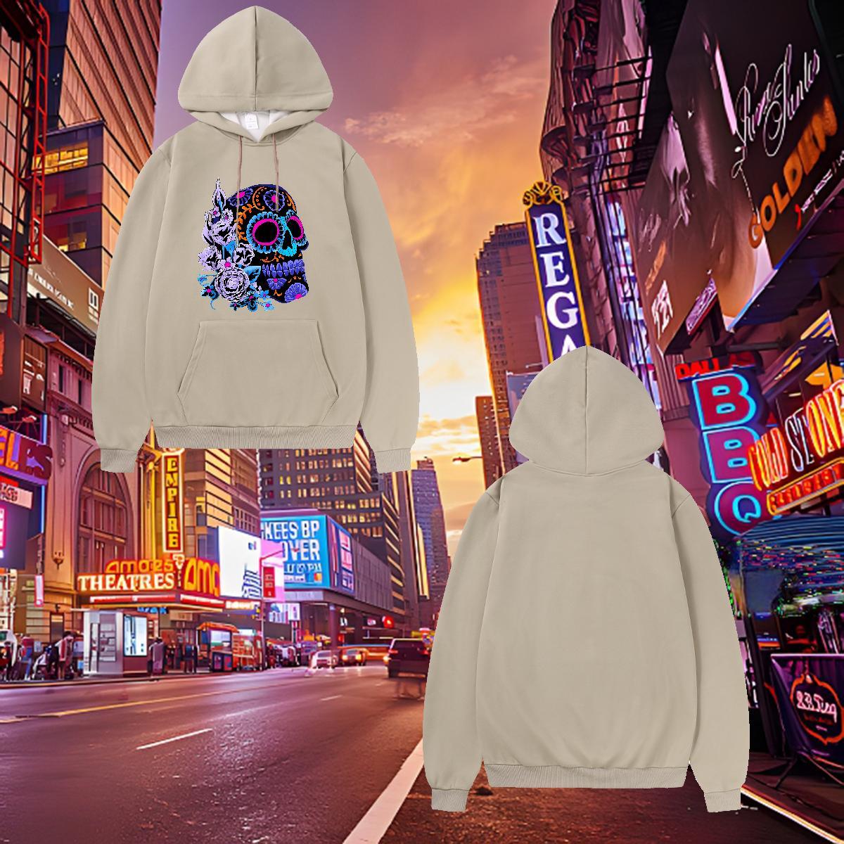 Fashion Woman Hoodie Custom Print Oversized Unisex Couples Hoodie Top Hoodie Hooded Collar Long Sleeves Daily Wear Cotton 350g