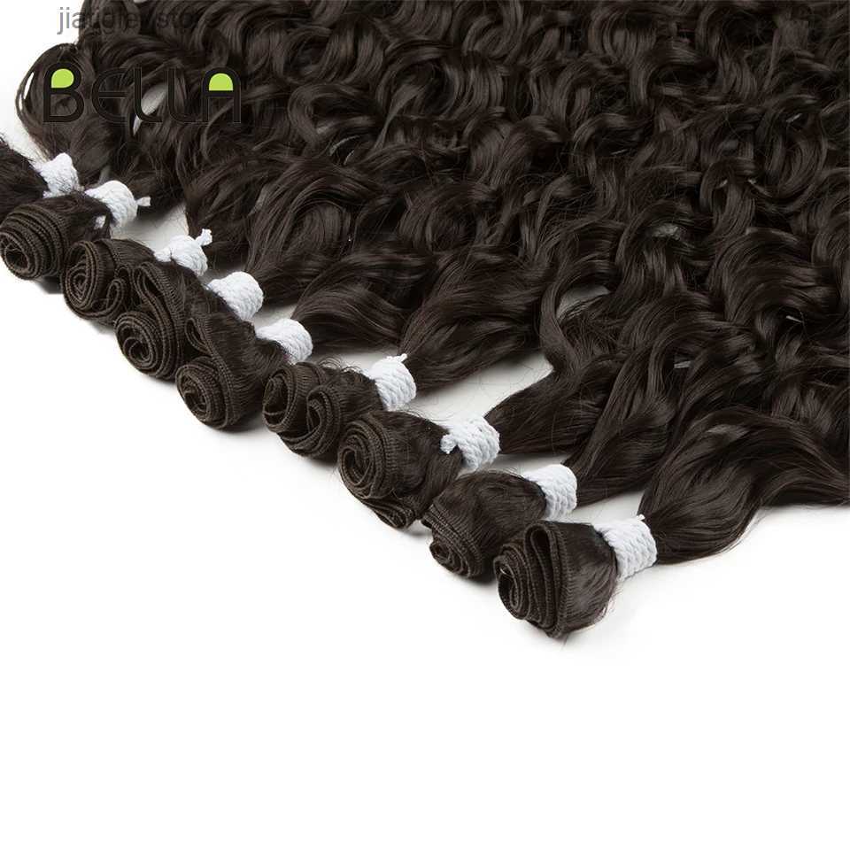 Synthetic Wigs Bella Synthetic Afro Curly Hair s Curly Weave BIO Hair Bundles Weave Ombre Blonde 22-26inch 9 Pcs Heat Resistant Fiber Y240401