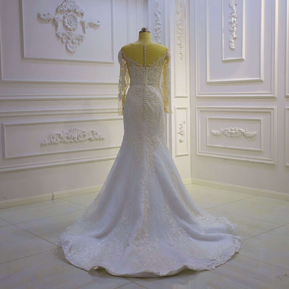 New Style Off The Shoulder V-neck Lace Mermaid Wedding Dress