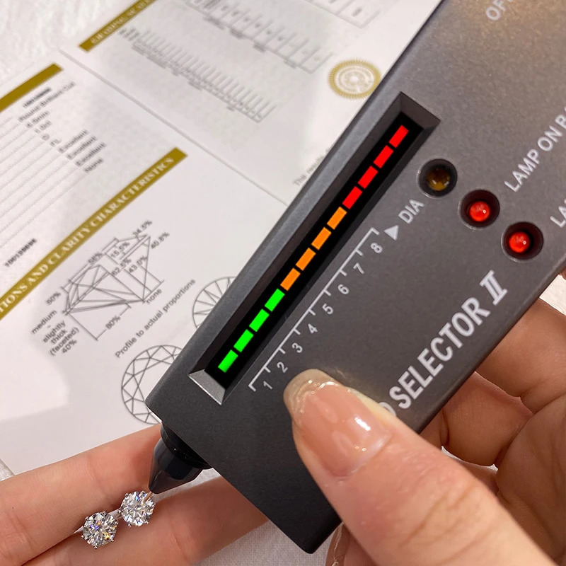 DW 05ct2ct D Color Certified Stud Earrings Lab Created Diamond 925 Sterling Silver Gold Plated Wedding Jewelry 241031