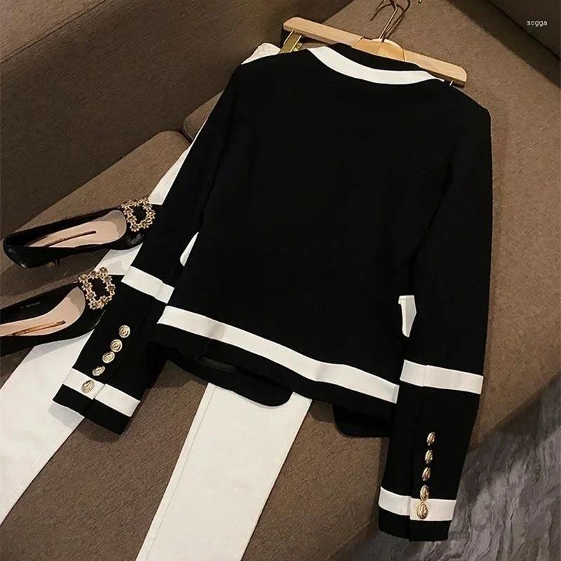 Womens Suits Women Casual Blazer All-match Elegant Simple Office Lady Temperament V-neck Long Sleeve Business Chic Streetwear Jackets V1515