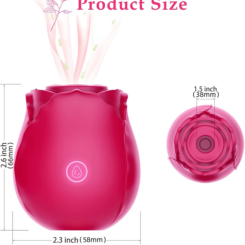 Powerful Gentle Sucking-Rose Vibrator Toy for Women Vacuum Stimulator Oral Nipple Clit Sucker Female Sex Toys Goods for Adults
