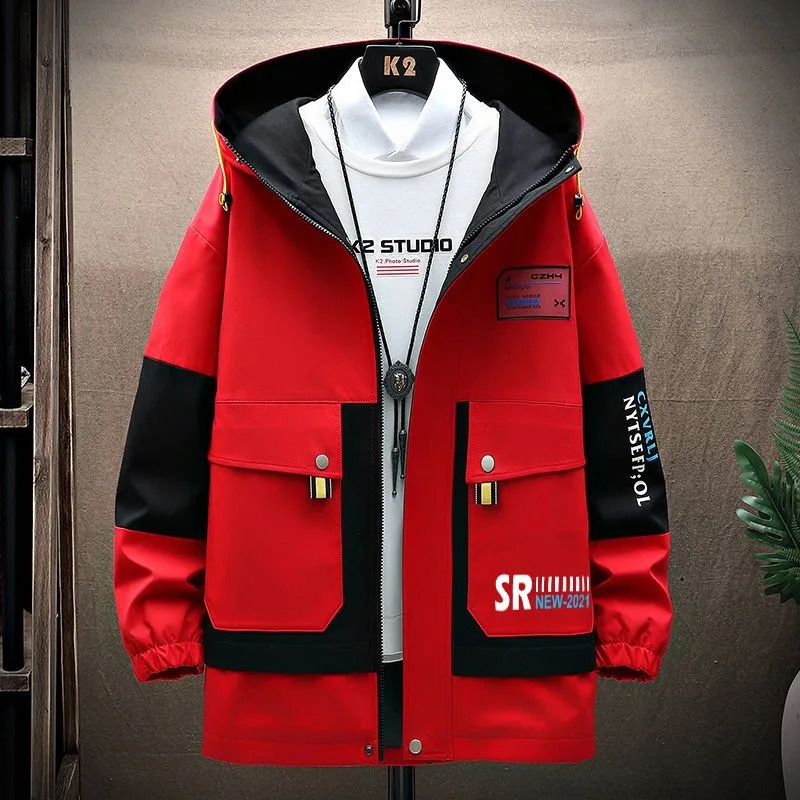 2024 Spring and Autumn Fashion Trend Printed Hooded Coat Mens Casual Relaxed Comfortable Waterproof PlusSize Jacket M4XL 241031