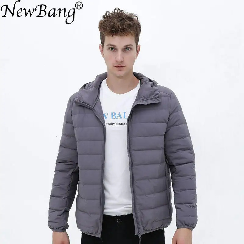Matt Fabric Ultra Light Down Jacket Men Hooded Winter Mens Windbreaker Feather Man Lightweight Portable Coat 241024