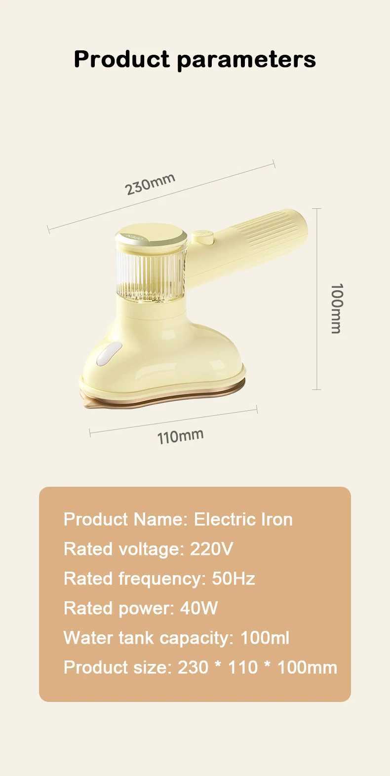 DMWD Mini Clothing Steam Ironing Handheld Portable Ironing Tool for Wet and Dry Ironing of Fabric Clothing Y241101