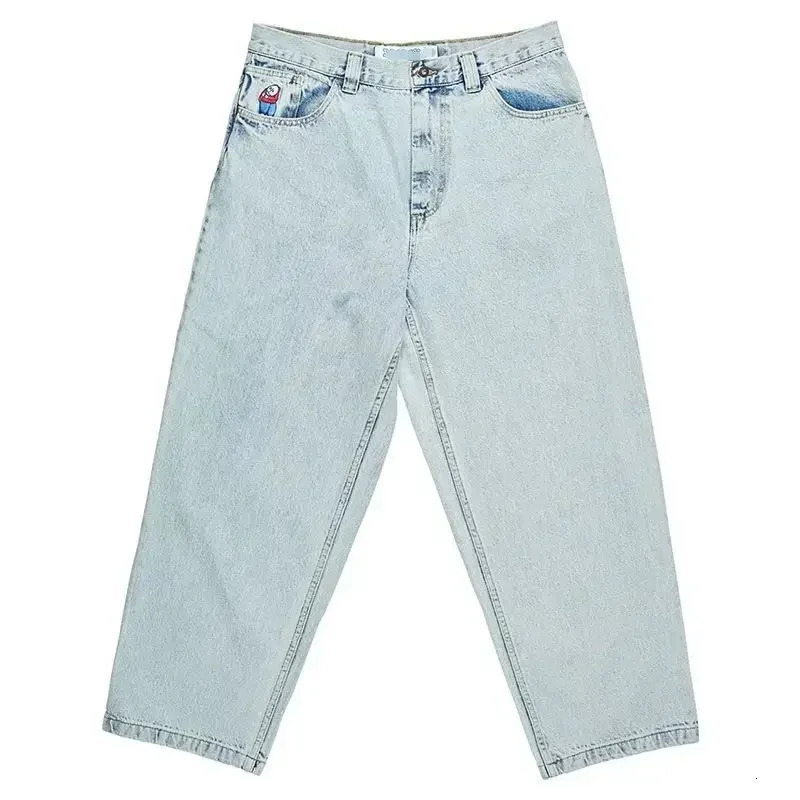 DAILOU Y2K Golf Jeans for Men Streetwear Baggy Embroidery Denim Leisure Simple Cargo Pant Mujer 241024