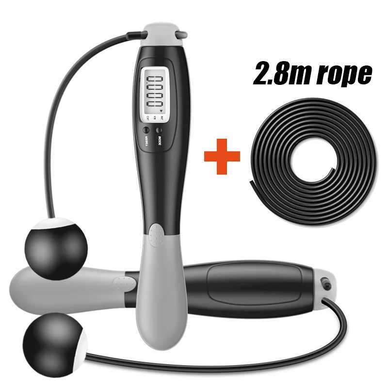 Ectronic Jump Rope Set Sliding Rope Intelligent Jump Rope LCD Screen Counting Speed Counter Fitness Exercise Body BuildingW241101