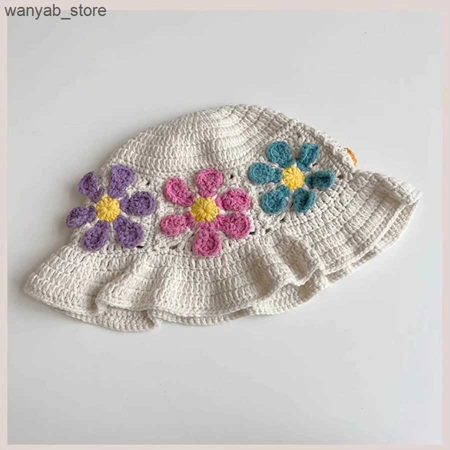 Wide Brim Hats Bucket Hats Flower Patch Crochet Sunflower Crochet Bucket Hat Knitted Sun Hat Granny Square Handmade Foldable Floppy Beach Hat Cute Com