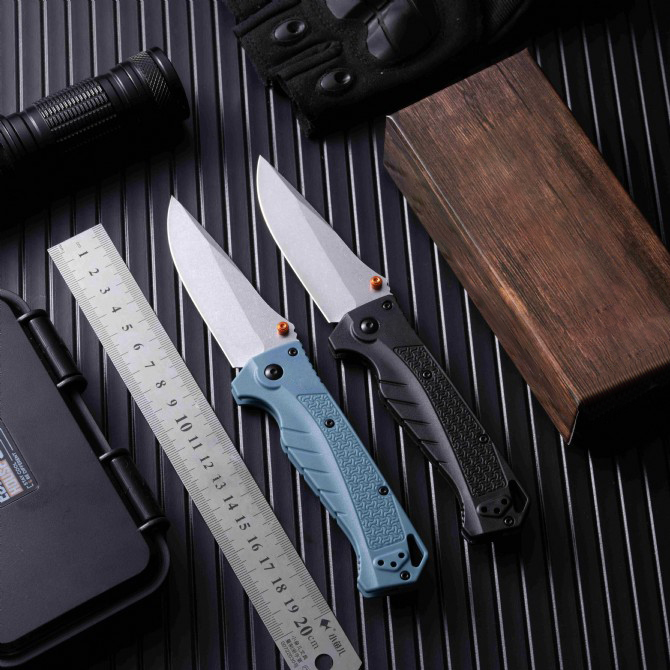 M7732 High Quality Pocket Folding Knife 9Cr18Mov Stone Wash Blade CNC GRN Handle Outdoor Camping Hiking Fishing EDC Folder Knives
