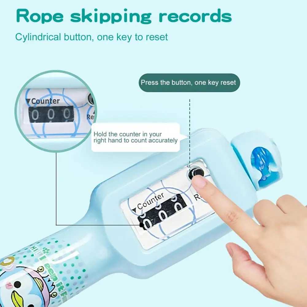 Jump rope adjustable cartoon counting kindergarten childrens body building jump ropeW241101