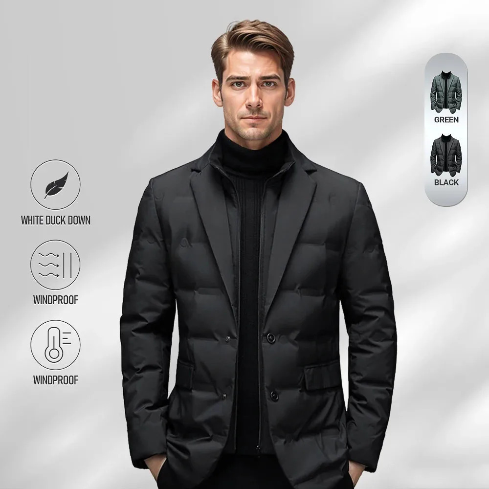 Winter mens cold proof down jacket set scarf collar simple down jacket high-end and high-quality mens clothing 241031