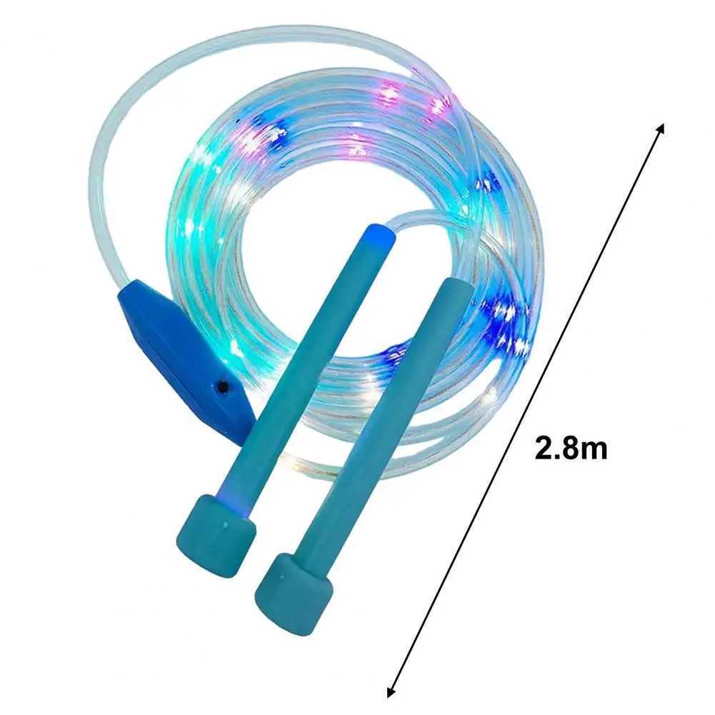 Luminous jump rope giant rope battery powered d jump rope childrens colorful light and comfortable grip for home useW241101