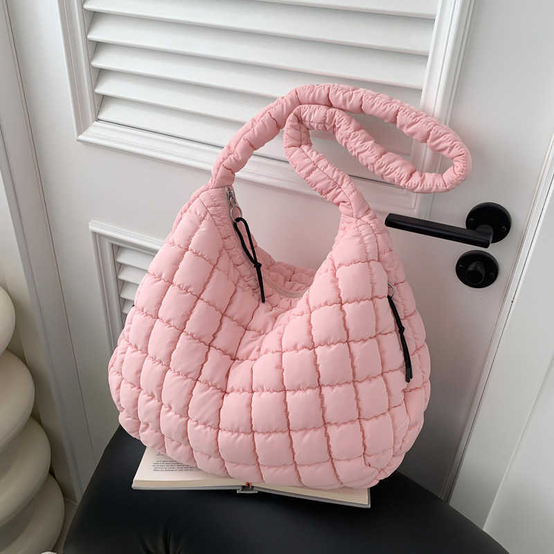 CMM Bubble Commuter Leisure Tote Bag New Embroidered Thread Filled Cotton Down Single Shoulder Large Capacity Underarm Cross Shoulder Bag