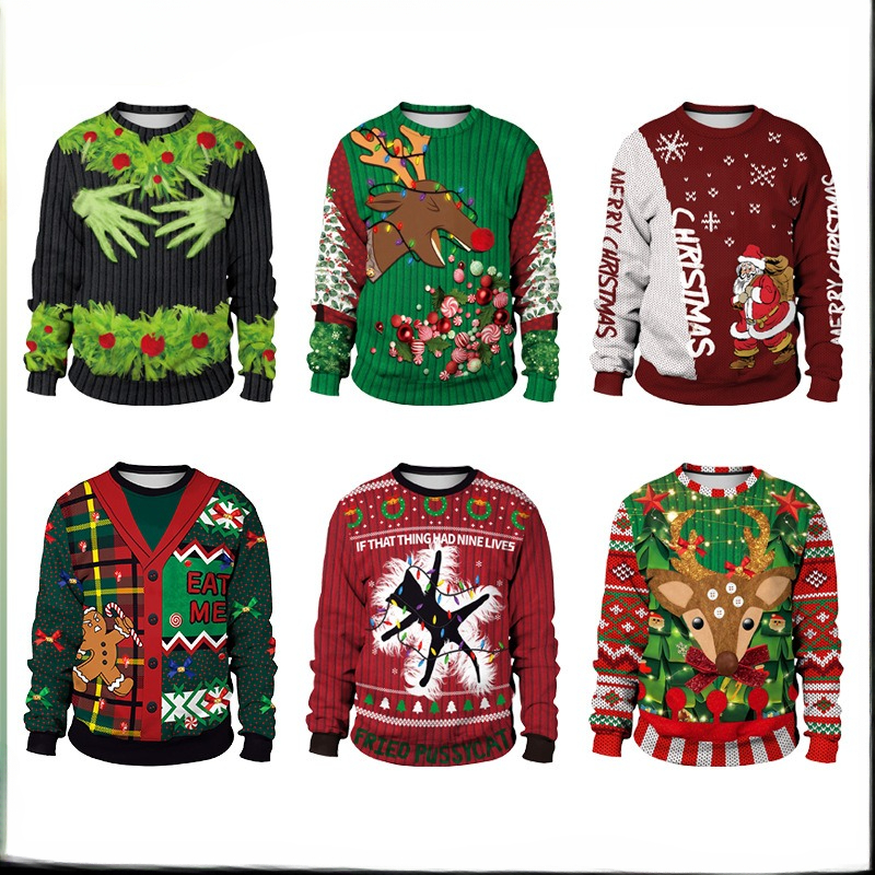 OC15338 Men's Sweaters and Women's Woolen Sweaters Christmas Animal Pattern Limited Edition Customization Autumn/Winter