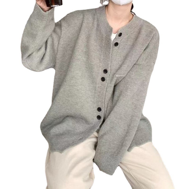 Autumn Winter New Lazy Style Knitted Cardigan Women Loose Soft And Sticky Plus Size Sweater Jacket Design Sense Top Women F1101#38