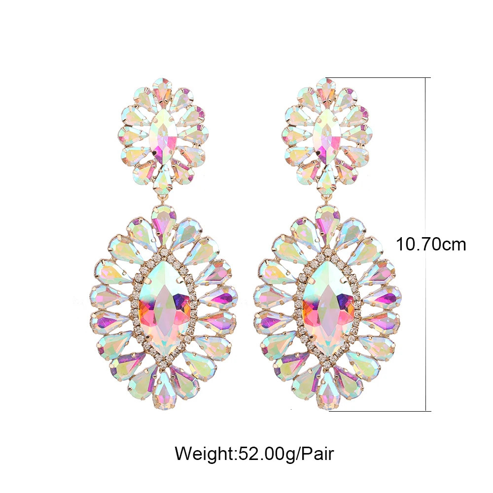 Bohemian Trend Womens Water Diamond Claw Chain Large Pendant Earrings Temperature Dinner Party Earrings Jewelry Earrings 241031