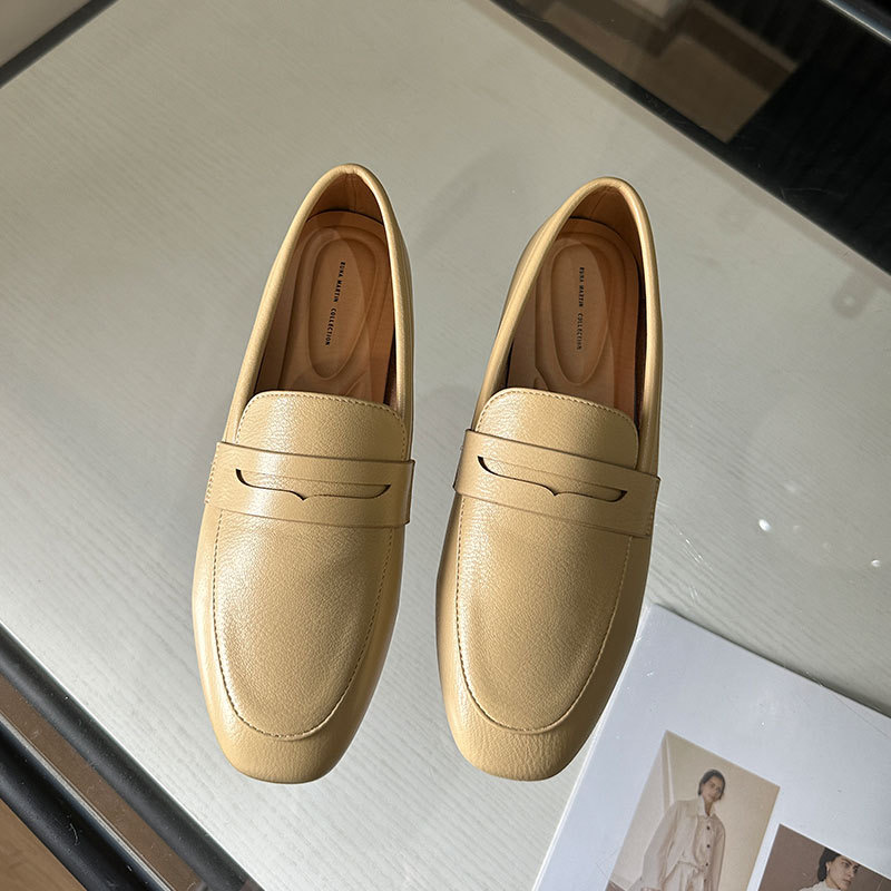 moccasins soft Korean 80187 designer cowhide flat shoes black/white genuine leather espadrilles women casual loafers