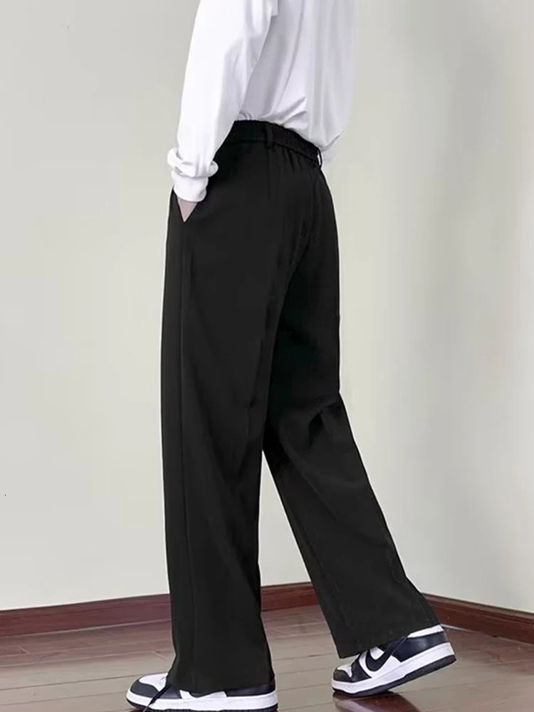 Wide leg suit pants for men Japanese style ancient drape floor mop versatile ins Korean loose straight 240321