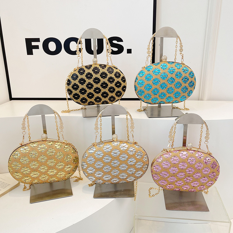 New Fashion Glitter Sparkling Meal Bag Fashion High end Women's Banquet Handbag Personalized Gift Bag
