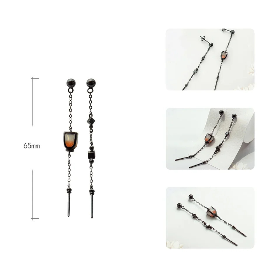 Thaya 100% S925 sterling silver womens pendant earrings retro pendant earrings pearl lamp fashionable earrings womens exquisite jewelry 241031