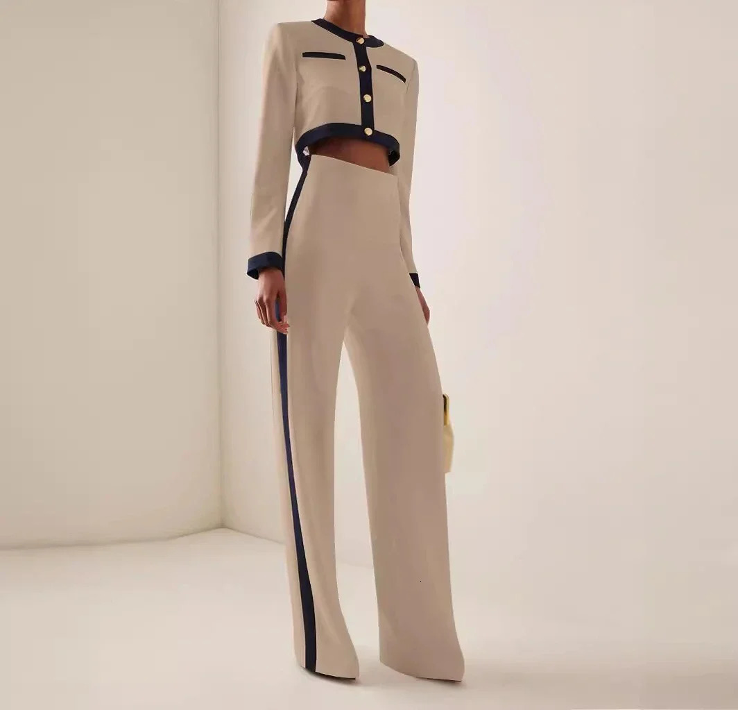 Womens pants and Coats set style professional long sleeved top elegant mens clothing autumn 241031