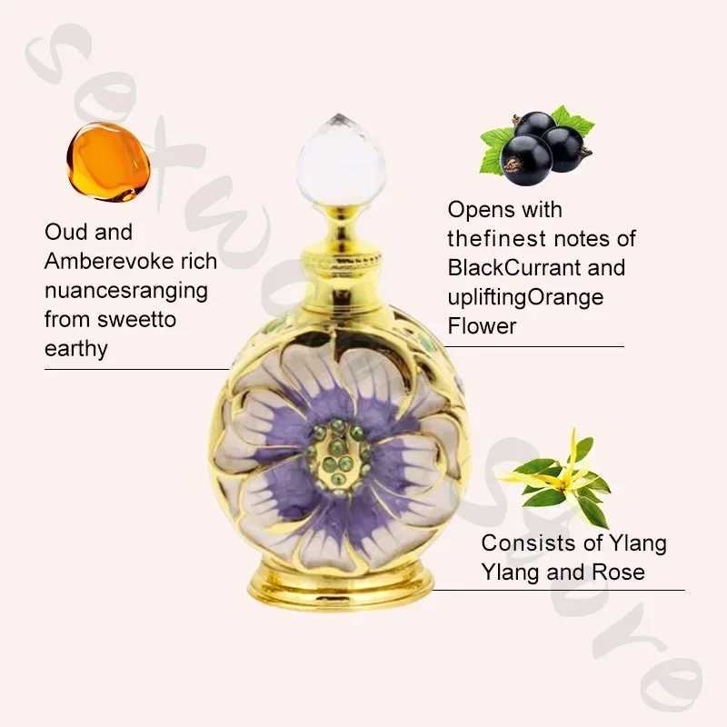 Dubai essential oil perfume Arabian style long-lasting fragrance reing petal fragrance mens and womens body deodorantXJ241101