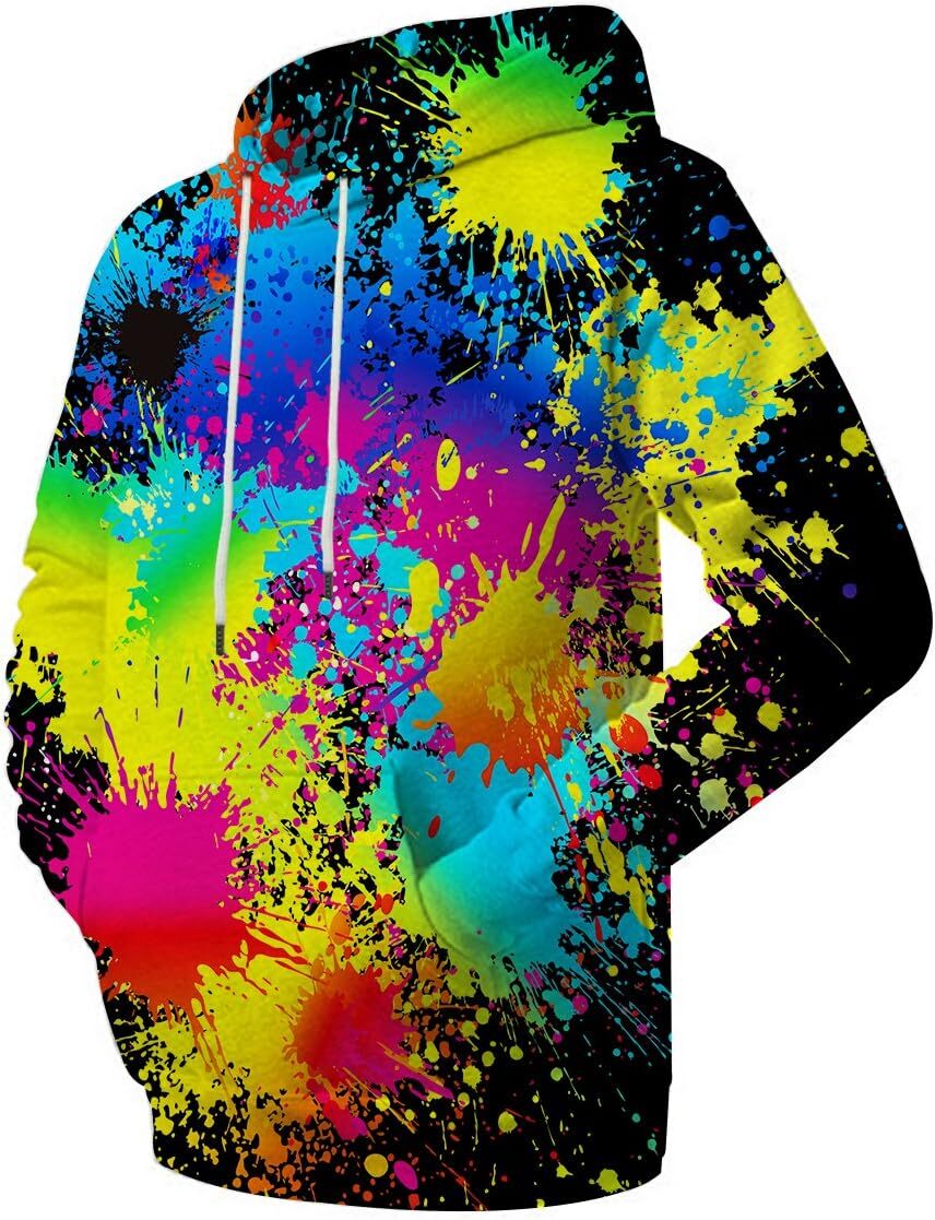 Hoodie for Mens Unisex Graphic Print Hoodies 3D Colorful Novelty Design Long Sleeve Sweaters with Pocket Graphic Hoodies sweatshirt Trendy Fashion coo
