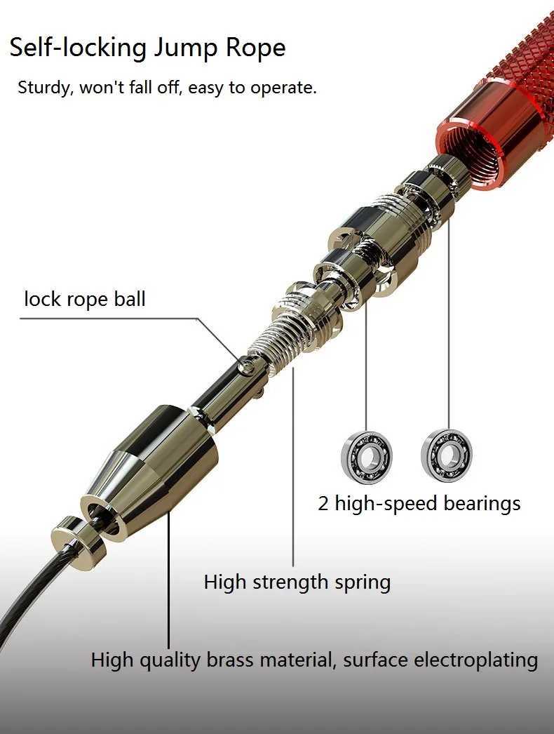 Gym Exercise Jump Rope Professional Speed Jump Rope Exercise Equipment Fitness Men Black Red Blue Cuerda Para SaltarW241101