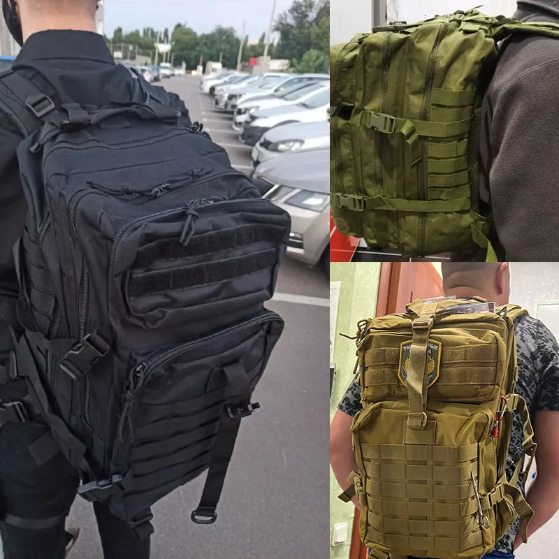 Large Capacity Waterproof Tactical Backpack for Men 3P Softback Outdoor Bug Rucksack Hiking Camping Hunting Bags 50L 241029