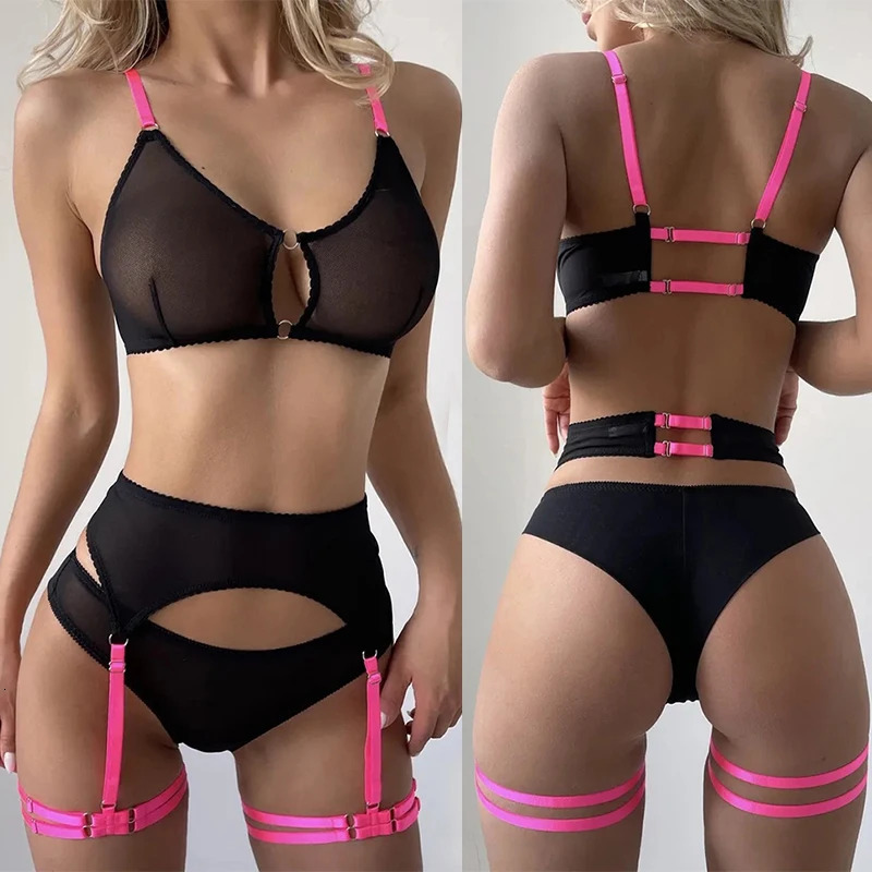 Plus Size Lace Bra Sets Sexy Lingerie For Women Thin Breathable Comfortable Bra And Panty Sets Babydoll Dress Intimate Underwear 241031