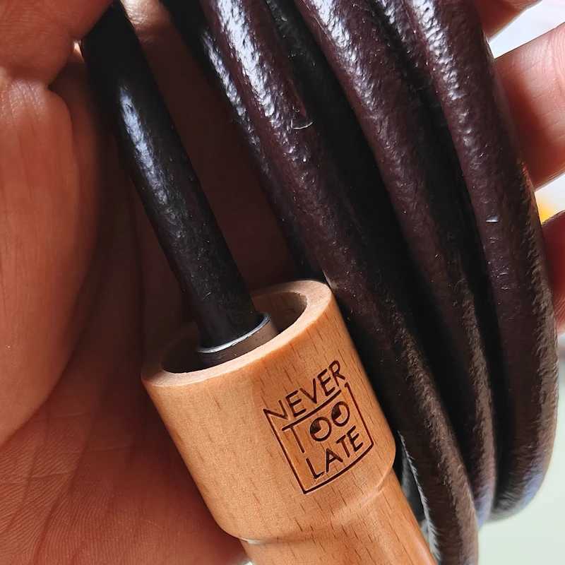 NEVERSTOOLATE BIG HAND HEAVY ROPE Jump Rope with Built in Ball Bearings Wooden Hand Trainer 3m 8mm 305g Jump RopeW241101