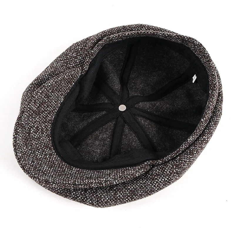 Black sboy Caps Men Autumn Beret Hat y Blinders Winter 2024 Casual Vintage Mens Warm Knitted Berets 241031