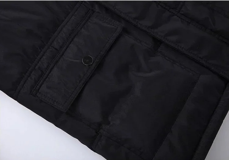 2024 Men Winter Coat Highquality Solid Color Fur Collar Hooded Parkas Male Wool Thicken Warm Windproof Jackets Clothing 241031