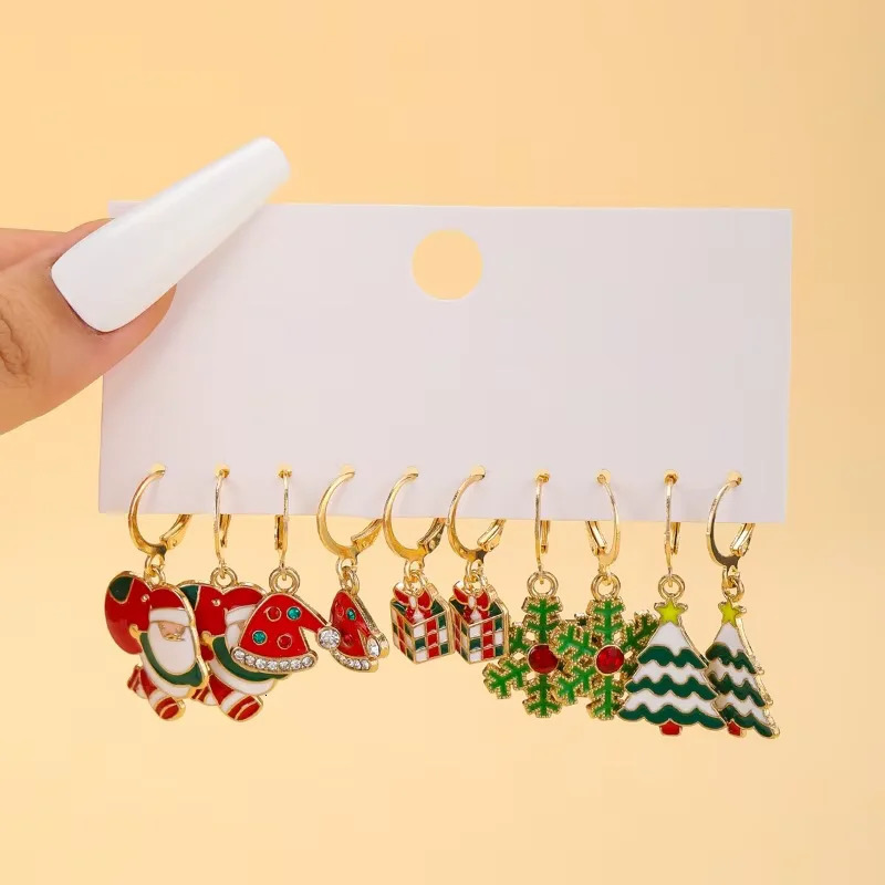 Christmas Earring Set Creative n Santa Claus Snowman Snowflake Stars Tree Earrings and 241031