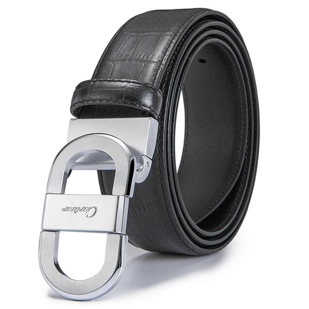 Belts Ciartuar leather mens designerherhjn gold wedding metal casual black belt Q240401