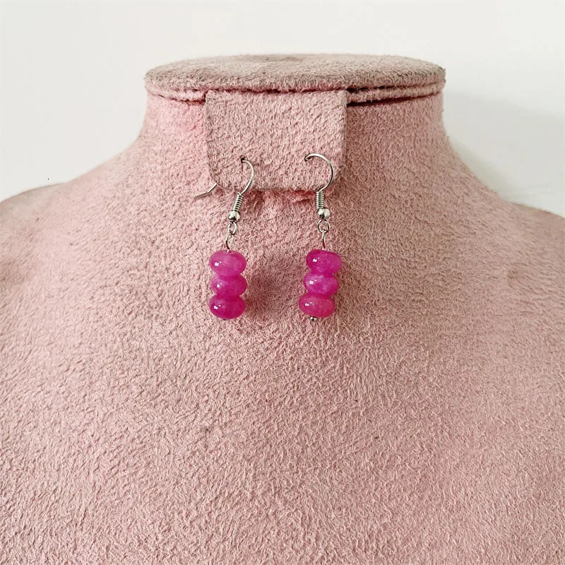 5 * 8MM oval purple red ruby natural stone jewelry set beads necklace earrings bracelet necklace trend simple n 241031