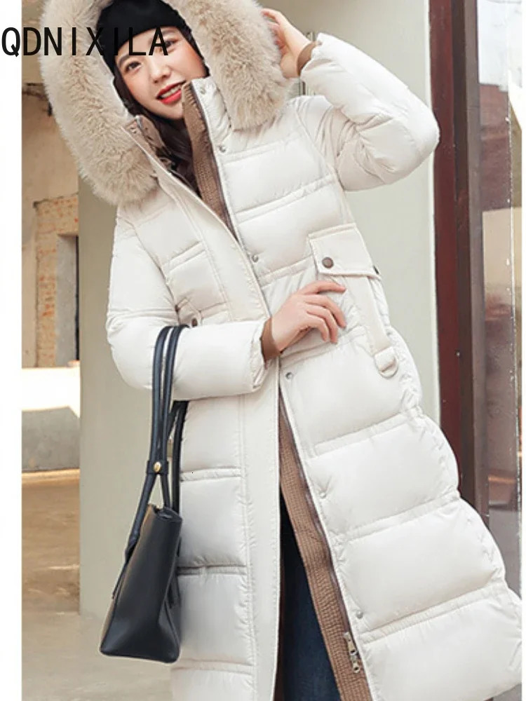 Fashion Parkas for Women Korean Casual Jackets Elegant Oversized Coats Thicken Warm Long Sleeve Top Autumn Winter 2024 241031