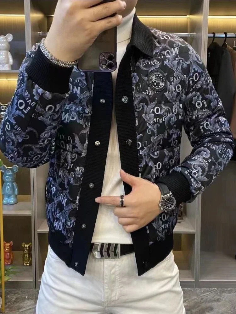 Mens Down Jacket Short Male Padded Coats Winter Padding Korean Clothing Parkas Fashion 2024 Models Clothes Y2k 241024