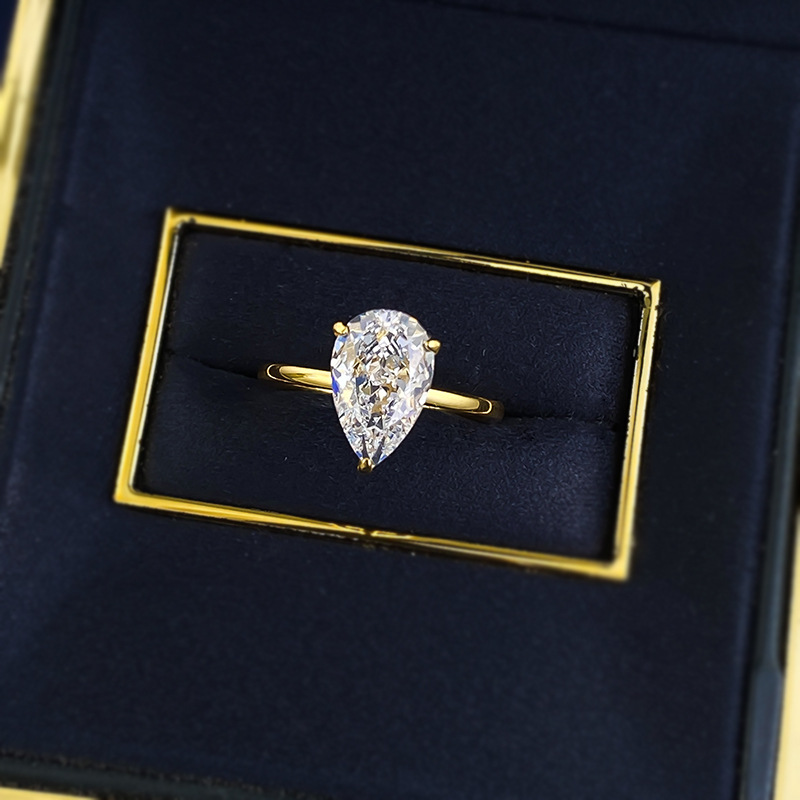 Sparkg Handmade Sterg Sier Pear Cut Moissanite Wedding Rings For Women dh910320090