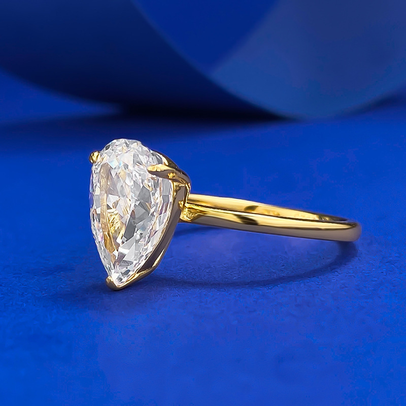 Sparkg Handmade Sterg Sier Pear Cut Moissanite Wedding Rings For Women dh910320090