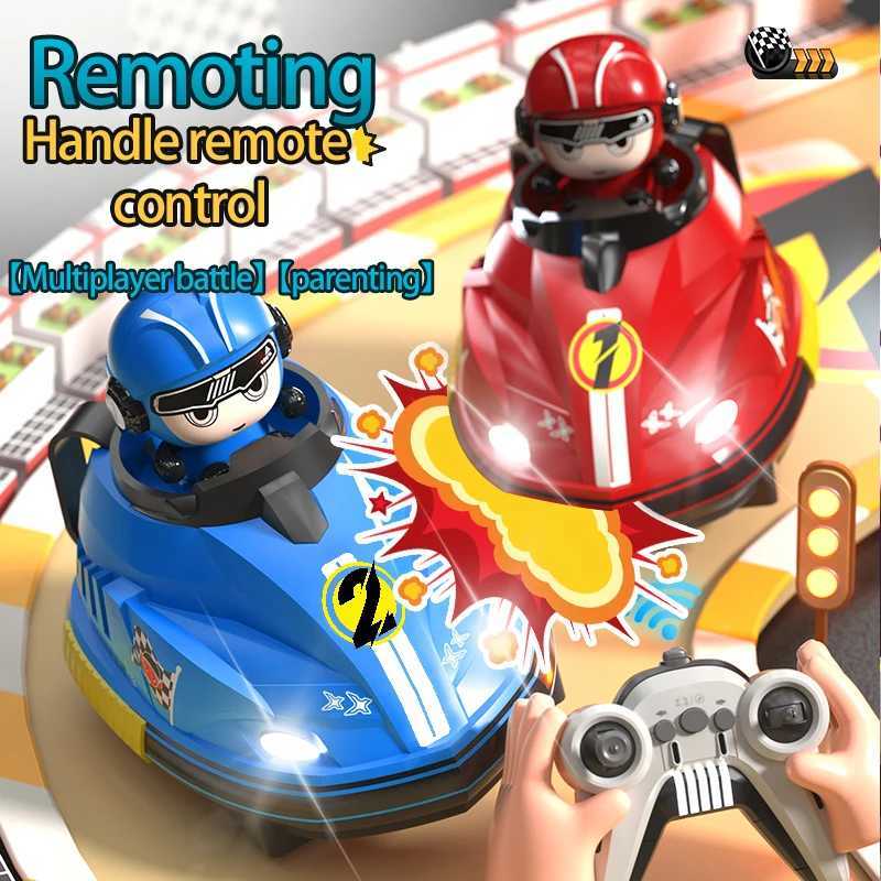Free shipping 2.4G remote control with sic light -up bumper RC combat car set 2 players toys childrens gifts