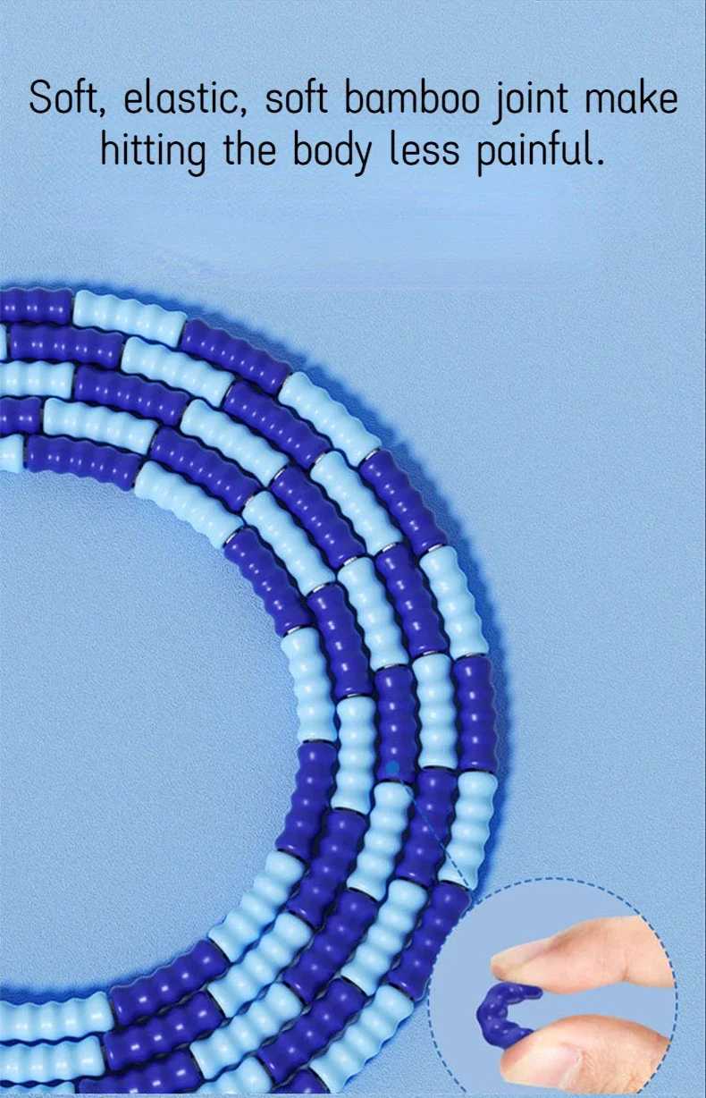 2.8m soft bead PVC rope silicone sliding rope suitable for infants children womens sports Fitn jumping rope adjustable bamboo bead giant ropeW241101