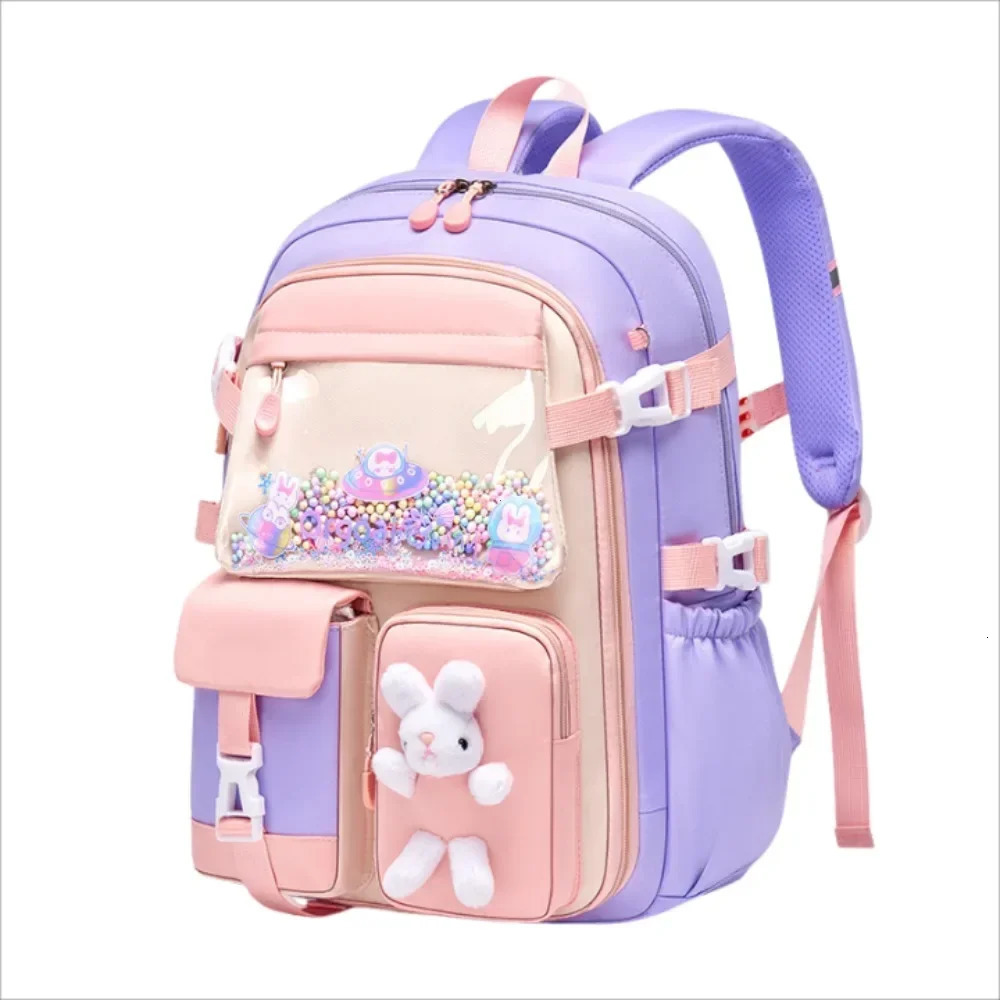 Primary School Girls Schoolbag Kawaii Lightweight Childrens Bag Waterproof Bags Colorful Travel Backpack Mochilas Gifts 241029