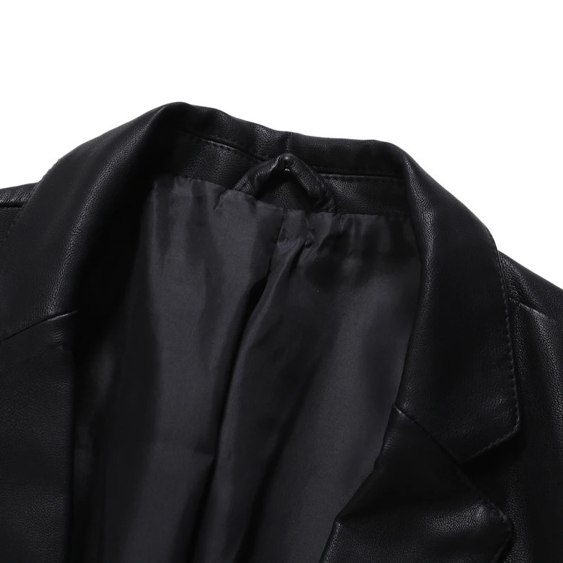 TRAF leather mens jacket trend handsome British style autumn and winter retro casual motorcycle leather jacket mens 241031