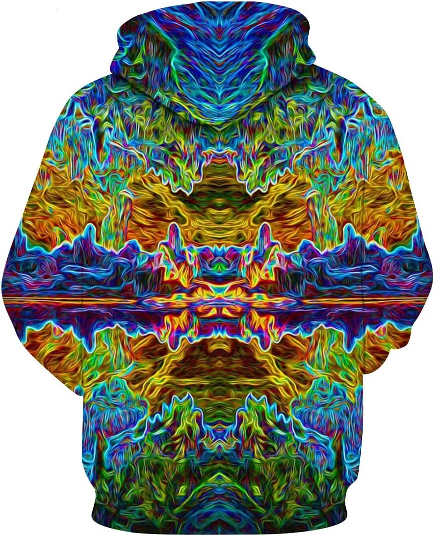 Hoodie for Mens Womens Trippy Psychedelic Pullover Sweatshirts Hippe Creative fashion Hoodies for Mens Graphic Hoodies sweatshirt Pullover Long Sleeve