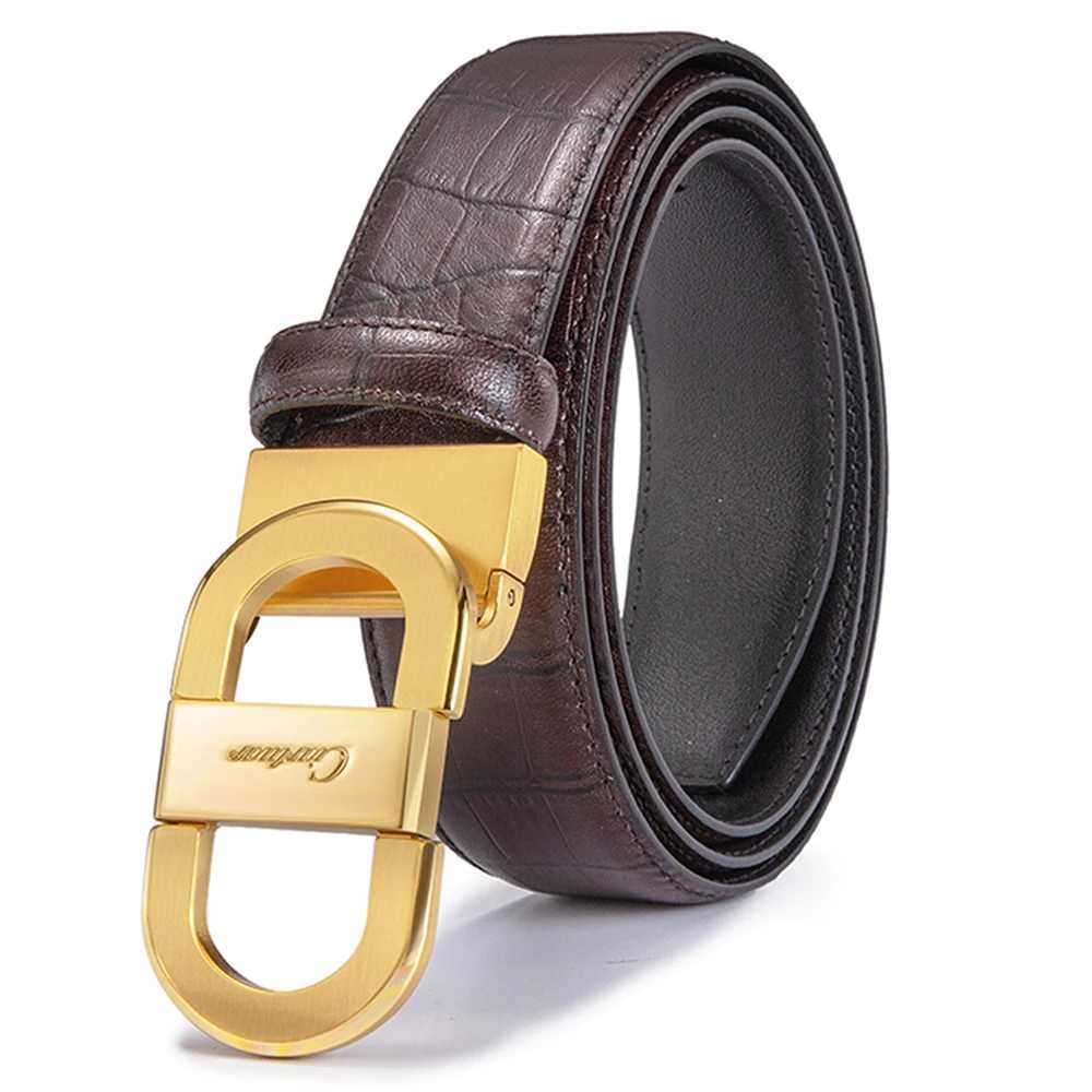 Belts Ciartuar leather mens designerherhjn gold wedding metal casual black belt Q240401